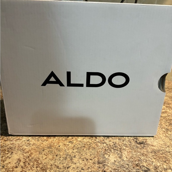 Black velvet Aldo high heel shoes. Size 8. Worn 1 time. - Picture 3 of 8